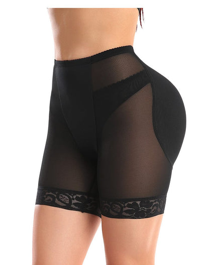 Lace Bum Lifter High Waist Trainer Shaper Shorts with Hip Pads