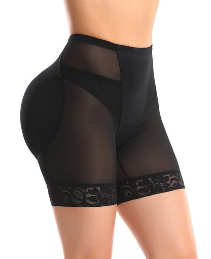 Lace Bum Lifter High Waist Trainer Shaper Shorts with Hip Pads
