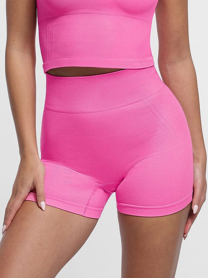 Tummy Control Seamless High-Waisted Peach Buttocks Shaping Sports Yoga Shorts Breathable Activewear