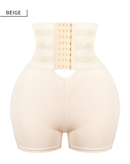 Tummy Control Open Gusset Shaping Shorts with Hook and Eye Closure
