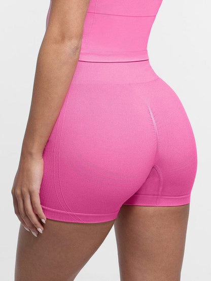 Tummy Control Seamless High-Waisted Peach Buttocks Shaping Sports Yoga Shorts Breathable Activewear