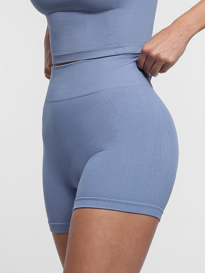 Tummy Control Seamless High-Waisted Peach Buttocks Shaping Sports Yoga Shorts Breathable Activewear