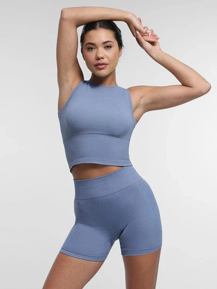 Tummy Control Seamless High-Waisted Peach Buttocks Shaping Sports Yoga Shorts Breathable Activewear