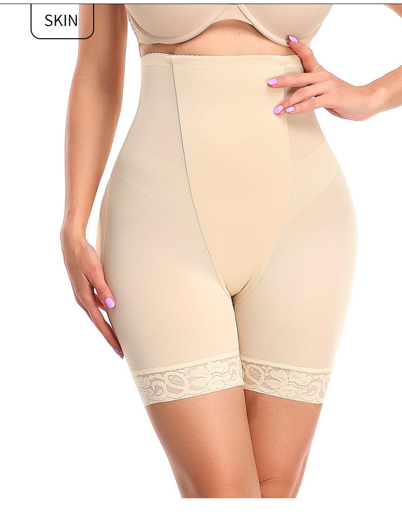 Waist-Slimming Lace Shaper Shorts with Removable Hip Pads