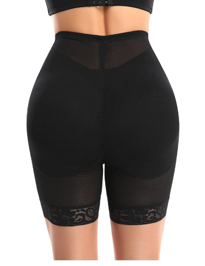 Waist-Slimming Lace Shaper Shorts with Removable Hip Pads