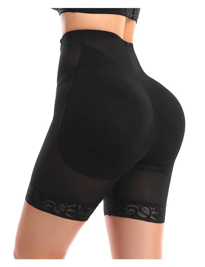 Waist-Slimming Lace Shaper Shorts with Removable Hip Pads