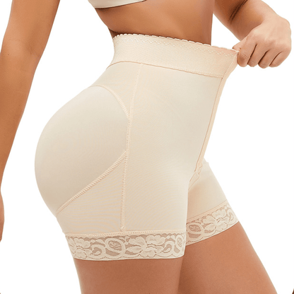 Waist Trainer and Hip Lifting Shaper Shorts with Hook and Eye Closure