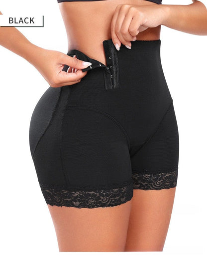 Waist Trainer Lace Shaper Shorts with Side Buckle Closure