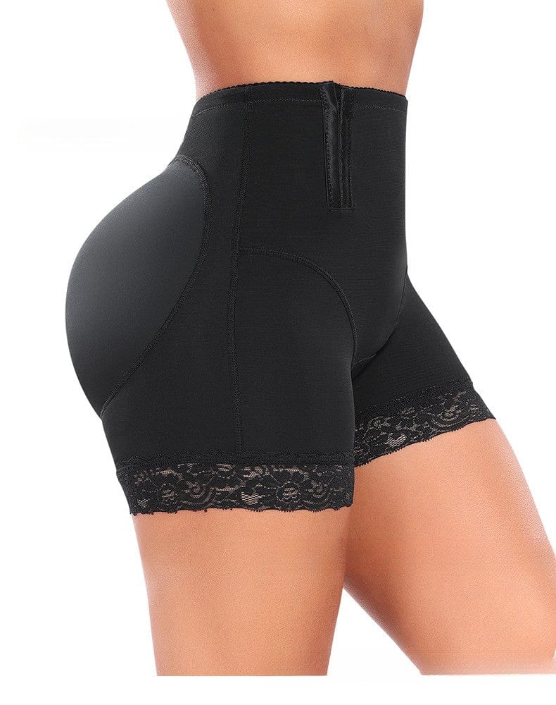 Waist Trainer Lace Shaper Shorts with Side Buckle Closure