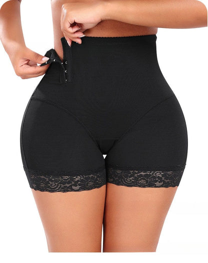 Waist Trainer Lace Shaper Shorts with Side Buckle Closure