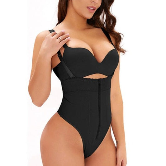 Women Bodysuit Lowback Front Zipper Shaper Brief