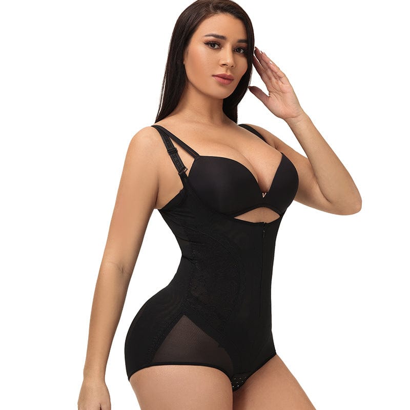 Women Bodysuit Sheer Openbust Shaper Thong