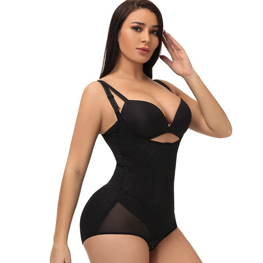 Women Bodysuit Sheer Openbust Shaper Thong