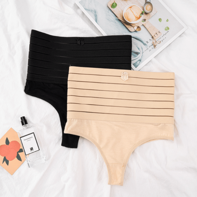 Women High Waist Shaping Thong With Waist Bands