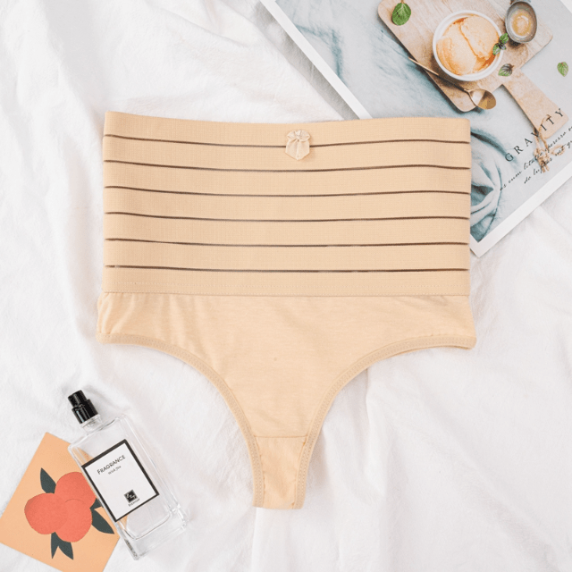 Women High Waist Shaping Thong With Waist Bands