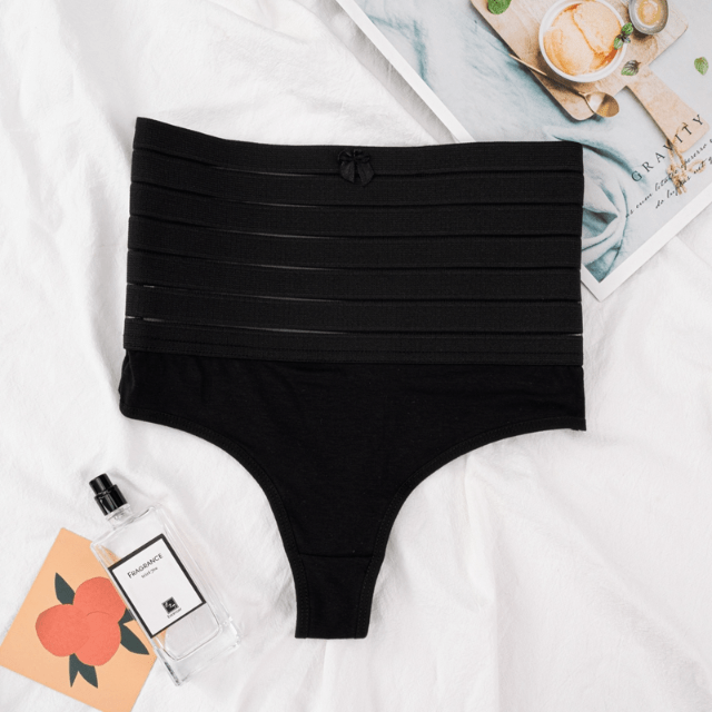 Women High Waist Shaping Thong With Waist Bands
