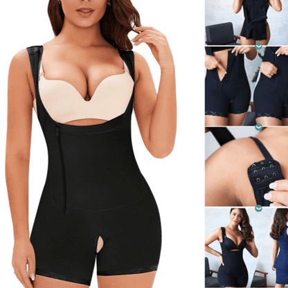Women Open Bust Bodysuit Shaper With Adjustable Hooks