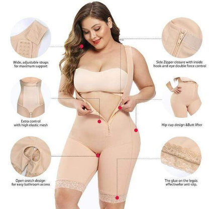 Women Open Bust Bodysuit Shaper With Adjustable Hooks