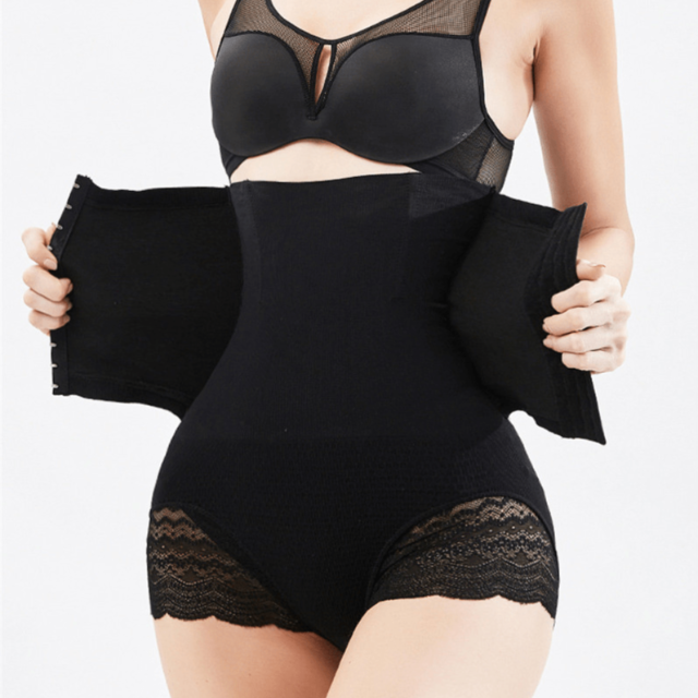Women Postpartum High Waist Lace Thighs Shaper Tummy Control Panty
