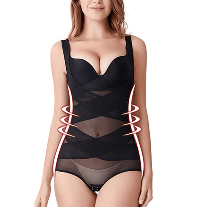 Women Shapewear Cross Bodysuit Open-Bust
