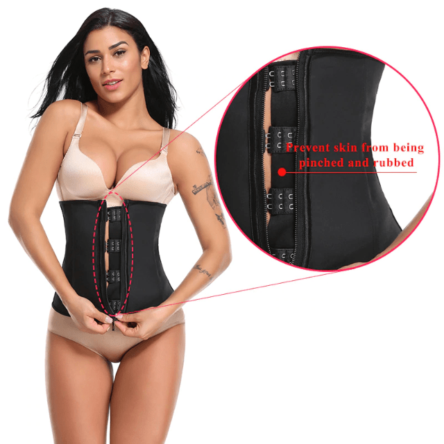 Zip & Hooks Waist Trainer 6 Steel Boned Corset Belt