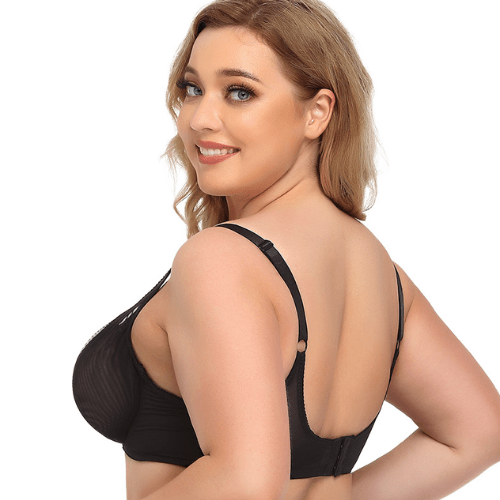 Sheer Mesh Push Up Plus Size Bra