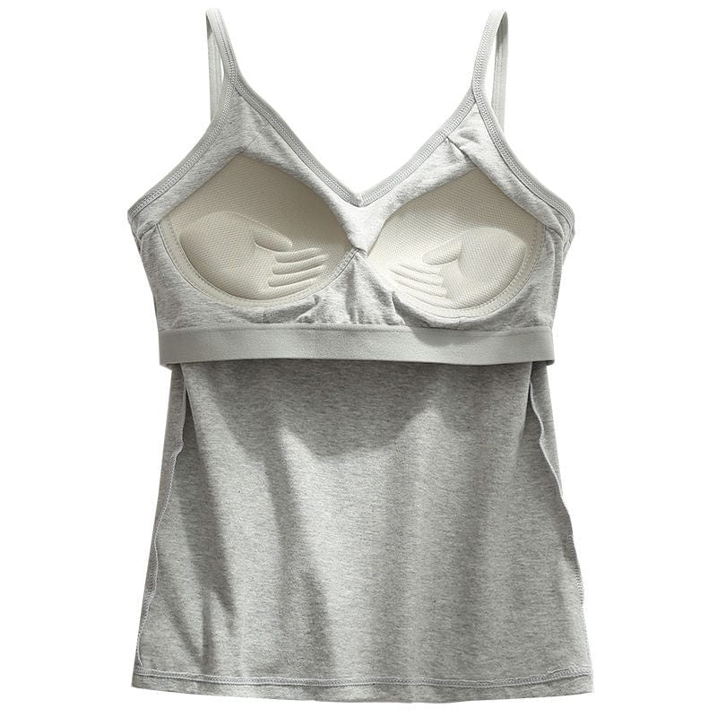 Spaghetti Straps Padded Camisole with Built-In Padded Bra Tank Tops