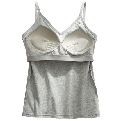 Spaghetti Straps Padded Camisole with Built-In Padded Bra Tank Tops