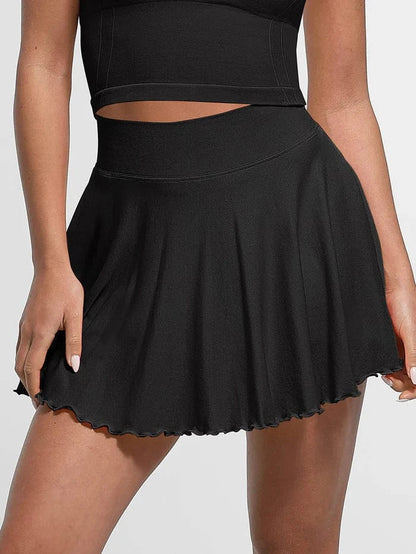 Women's Sport Tennis Skirt with Built-In Shorts and Pockets