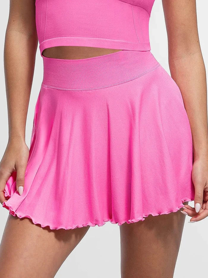 Women's Sport Tennis Skirt with Built-In Shorts and Pockets