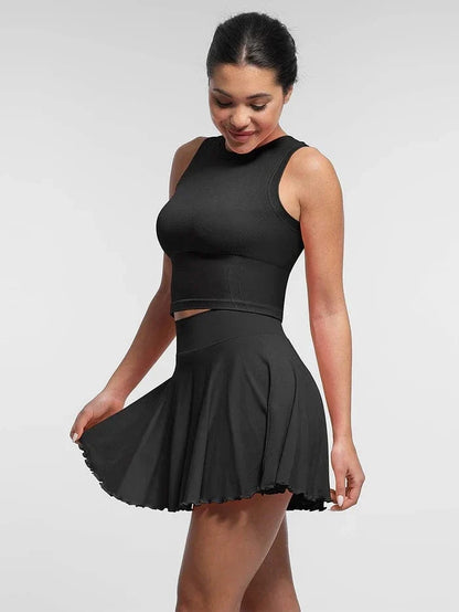 Women's Sport Tennis Skirt with Built-In Shorts and Pockets