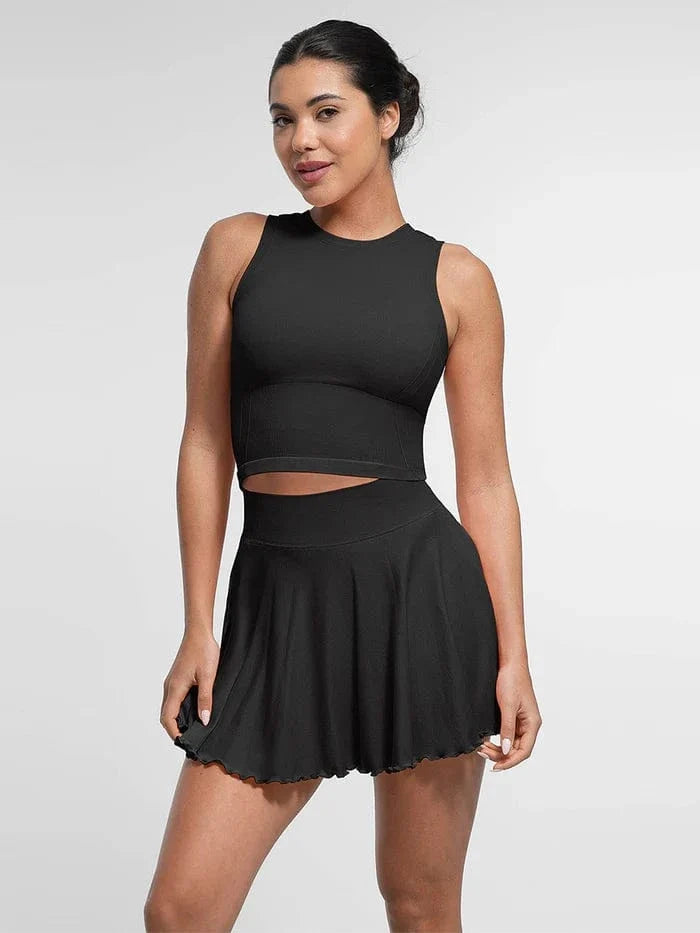 Women's Sport Tennis Skirt with Built-In Shorts and Pockets