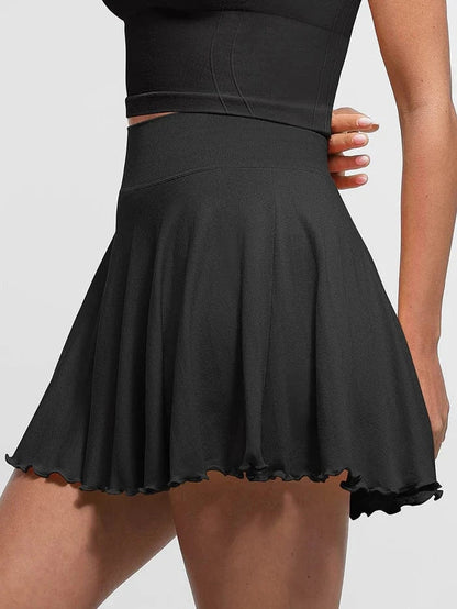 Women's Sport Tennis Skirt with Built-In Shorts and Pockets