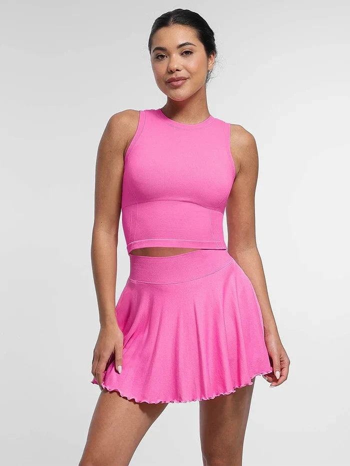 Women's Sport Tennis Skirt with Built-In Shorts and Pockets