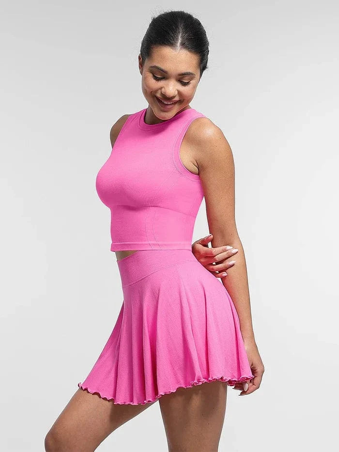 Women's Sport Tennis Skirt with Built-In Shorts and Pockets