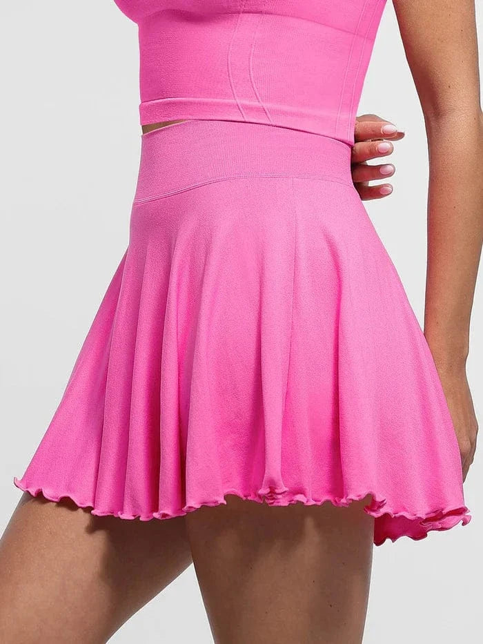 Women's Sport Tennis Skirt with Built-In Shorts and Pockets