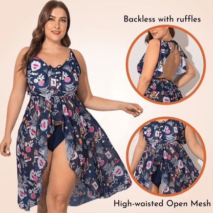 Multi-Design Backless Mesh Long Dress Cover-Up Sexy Beach Two Piece Swimwear