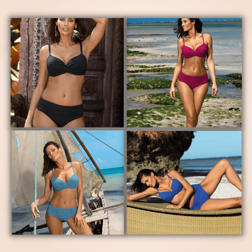 Multicolor Drawstring Back Two Piece High Waisted Bikini