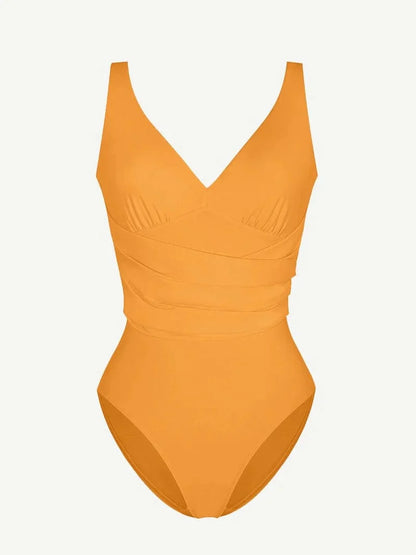 One Piece Plunge Low Back Tummy Control Shaper Swimsuit