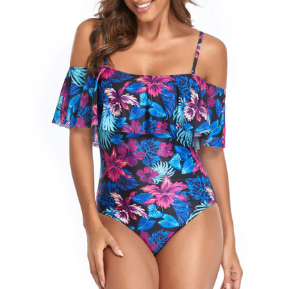 Women's One Piece Floral Print Swimwear Bikini