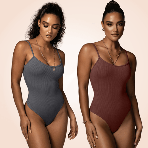 Basic Rib Strappy Cami Bodysuit