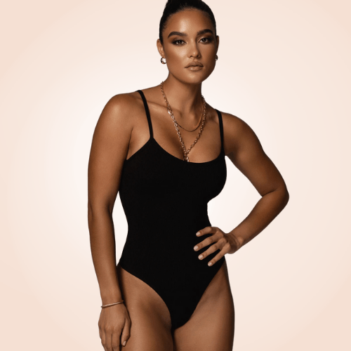 Basic Rib Strappy Cami Bodysuit
