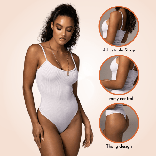 Basic Rib Strappy Cami Bodysuit