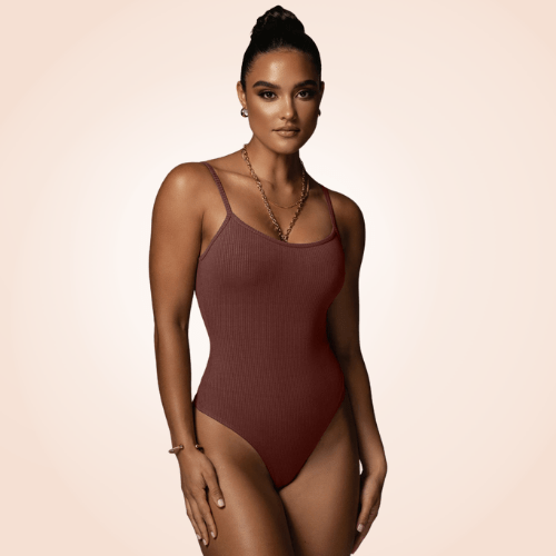 Basic Rib Strappy Cami Bodysuit