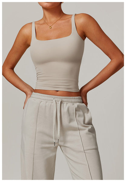 Women’s Seamless Square Neck Tank Top Lightweight Shaping Camisole for Layering & Everyday Wear