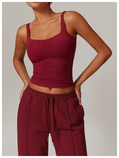Women’s Seamless Square Neck Tank Top Lightweight Shaping Camisole for Layering & Everyday Wear