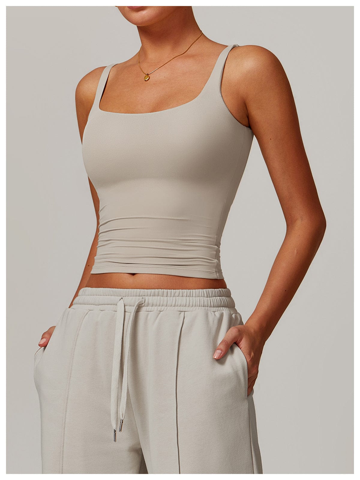 Women’s Seamless Square Neck Tank Top Lightweight Shaping Camisole for Layering & Everyday Wear