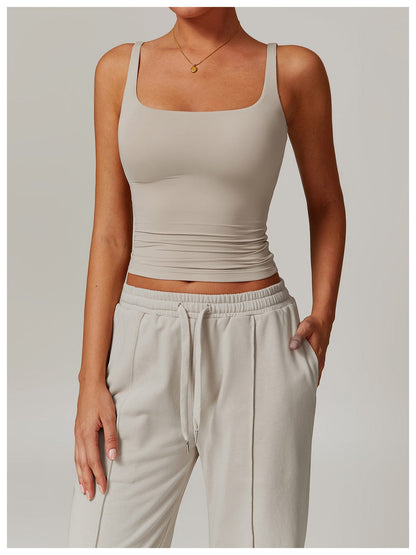 Women’s Seamless Square Neck Tank Top Lightweight Shaping Camisole for Layering & Everyday Wear