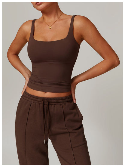 Women’s Seamless Square Neck Tank Top Lightweight Shaping Camisole for Layering & Everyday Wear