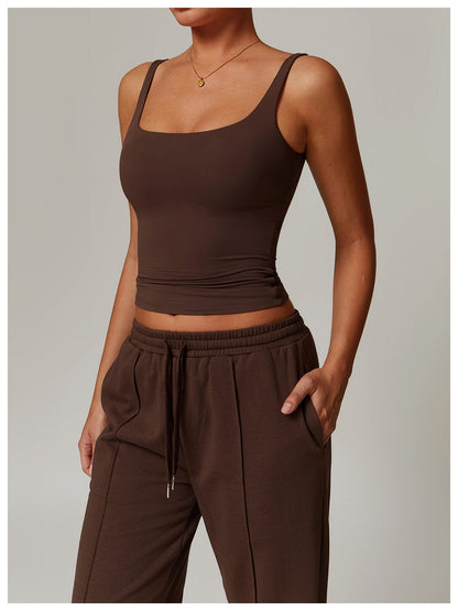 Women’s Seamless Square Neck Tank Top Lightweight Shaping Camisole for Layering & Everyday Wear